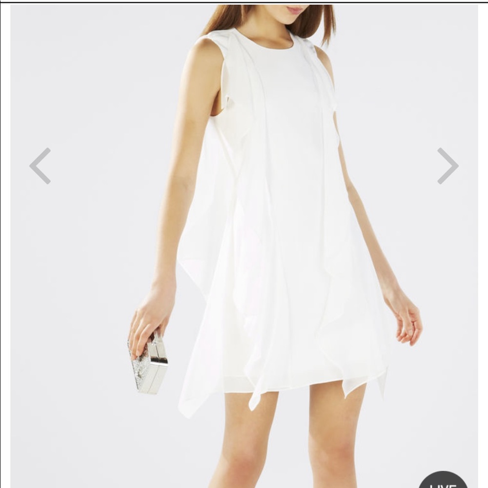 BCBG Lillie sleeveless ruffle dress.